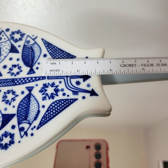 1968 Vintage Norwegian Porcelain Fish Form Trivet by Porsgrund - Picture 5 of 6